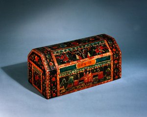 Kista, sent 1800-tal (lackerat och målat trä) av Mexican School