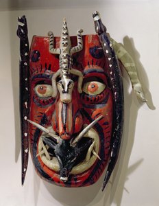 Mask av en hjort som användes av Mayo-folken i Sonora- och Sinalostaterna i Mexiko för Dance of the Deer eller Pascola (målat trä)