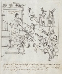Ms Hunter 242 f.256r Evangelical Battle, från Historia de Tlaxcala av Diego Munoz Camargo av Mexican School