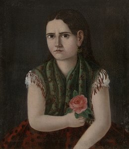 Porträtt av en kvinna, ca 1880 av Mexican School