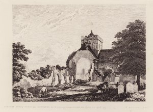 Boxgrove Priory Church (gravyr) av Michael (1743 1801) (after) Rooker