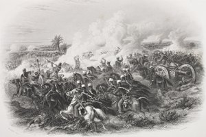 Slaget vid Moodkee, 1845, graverad av C.H. Jeens, från 