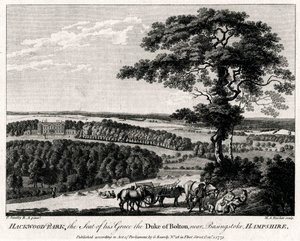 Hackwood Park, säte för hans nåd, hertigen av Bolton, nära Basingstoke, Hampshire, 1775. av Michael Angelo Rooker
