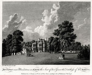 Jennings nära Maidstone i Kent, säte för hennes nåd, hertiginnan av St Albans, 1776. av Michael Angelo Rooker