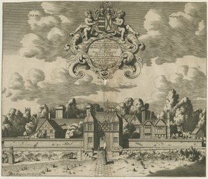 Sandon Hall: gravyr, nd [1653-1686] (tryck) av Michael Burghers