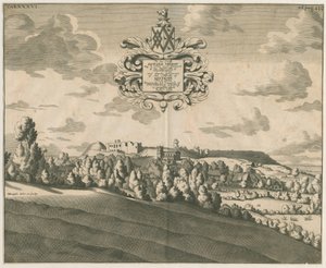 Tutbury Castle - Avlägsen vy: kopparplåtgravyr, nd [c 1686]
