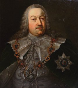 Porträtt av Hermann Carl von Keyserlingk 1696-1764, mitten av 1700-talet