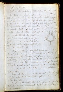 Sida ur Michael Faradays dagbok där han antecknade sin upptäckt av elektromagnetisk induktion, 29 augusti 1831 (penna och bläck på papper) av Michael Faraday