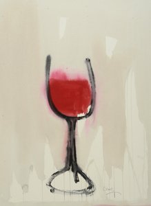 Claret, 2016 (akvarell på papper) av Michael G. Clark
