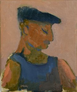Dapper Man, marknadsdag, 2016 (olja på linne) av Michael G. Clark