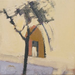 Puymirols kyrka, 2017 (olja på linne) av Michael G. Clark
