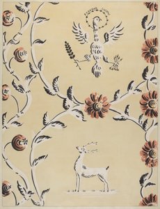 Fri handdekorerad vägg, ca. 1940.