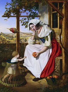 Italiensk kvinna med barn