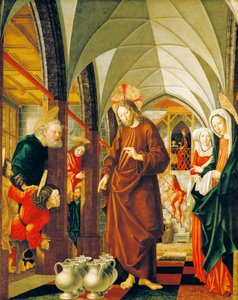 Bröllop i Kana, panel från Stories of Christ, St Wolfgang Altarpiece av Michael Pacher