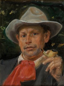 Porträtt av Martin Andersen Nexø av Michael Peter Ancher