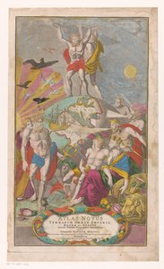 Atlas en Hercules bär sternerhemel Titelsida för: Johann Baptista Homann, Atlas Novus Terrarum Orbis Imperia, Regna et Status Exacte Tabulis Geographicè Demonstrants, 1729 av Michael Rössler