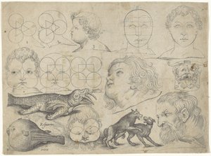 Studieblad med ritningsexempel: figurer, djur Ritningsexempel (serietitel)