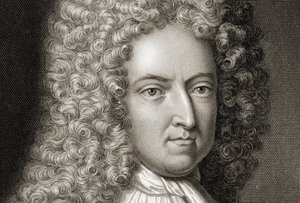 Daniel Defoe 1660-1731 Detalj, tidigt 1700-tal av Michael Vandergucht