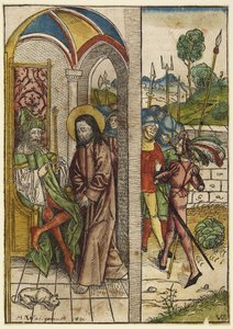 ”Kristus inför Pilatus” (Der Schatzbehalter, figur 63) av Michael Wolgemut