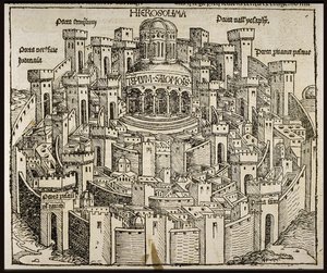 Jerusalem från Schedels Chronicle of the World, ca 1493. av Michael Wolgemut