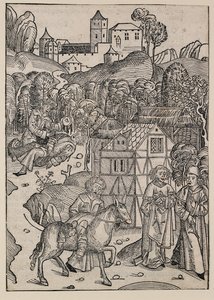 Andra delen av liknelsen om den barmhärtige samariten, c1491 av Michael Wolgemut