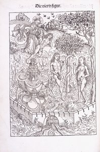 Adam och Eva i Edens lustgård, 1491 av Michael Wolgemuth