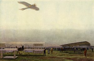 Tyska militärpiloter med sina flygplan (färg litho) av Michael Zeno Diemer