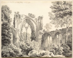 Inne i East End av Netley Abbey av Michel Angelo Rooker