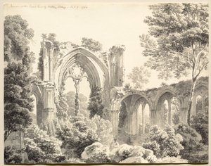 Inne i East End av Nettley Abbey, 1794. av Michel Angelo Rooker