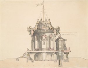 Projekt för en kinesisk paviljong, n.d.. av Michel Barthelemy Hazon