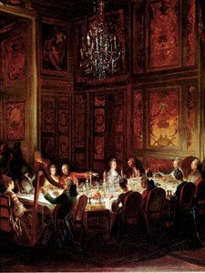 Middag för Prins Louis Francois de Conti, Templets palats”” Detalj. Målning av Michel Barthelemy Ollivier (1712-1784) 1766 sön. 0,56x0,71 Versailles, musee du chateau