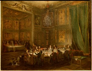 Prins Louis Francois de Contis middag, Tempelpalatsmålning av Michel Barthelemy Ollivier (1712-1784) 1766 Sön. 0,56x0,71