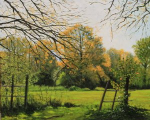 Prairie Girondine olja, 2018 (olja på duk) av Michel Bultet