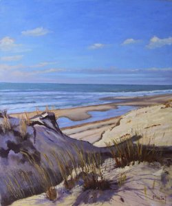 Atlantkustens sanddyner (olja på duk) av Michel Bultet