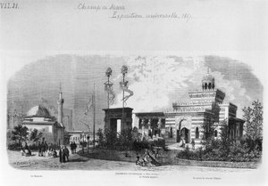 De utländska och östliga delarna av den universella utställningen på Champ-de-Mars i Paris, juni 1867