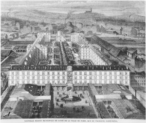 Det nuvarande sjukhuset Fernand Widal, Paris, illustration från 