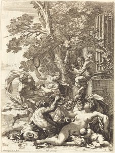 Bacchante med sovande barn av Michel Dorigny