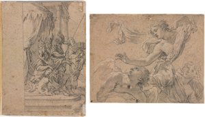 Studier av änglar (recto); Panthea före Cyrus? (verso) av Michel Dorigny
