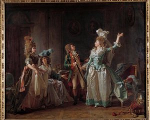 Drakens avgång, målning av Michel Garnier (1753-1819). 1780 Dim. 0,54 x 0,65 m. Paris, Musée Carnavalet