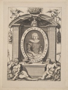 Claude Mollet, förste trädgårdsmästare av Roy, från Theatre des Plans et Jardinages, pub.1652 (gravyr)