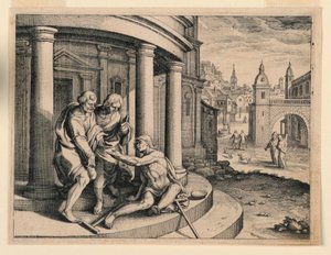 Petrus och Johannes vid templet av Michel Lasne