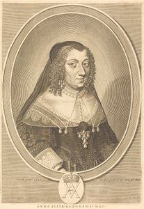 Anne av Österrike av Michel Lasne after Jean Nocret