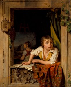 Måleri och musik (Porträtt av konstnärens son), 1800