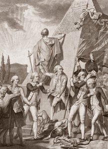 Michel Picquenot (1747-1814). Allegorier av filosofi och patriotism, vinnare av fördomarnas demon - Philosophy et le Patriotisme victors du demon des Prejudices - av Michel Picquenot (1747-1814). av Michel Picquenot
