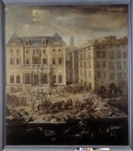 Utsikt över rådhuset (i Marseille) under pesten 1720