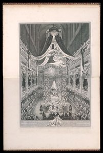 Begravningsentreprenörer av Elisabeth Thérèse av Lorraine drottning av Sardinien, i kyrkan Notre Dame de Paris den XXII. SEPTEMBER M.DCC.XXXXI. (Begravning av Elisabeth Thérèse av Lorraine, drottning av Sardinien, i Notre Dame-kyrkan i Paris den 22:a septe av Michel de Bonneval