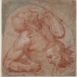 Kopia från den sista domen av Michelangelo (after) Buonarroti