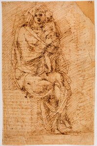 Madonna med barn av Michelangelo (after) Buonarroti