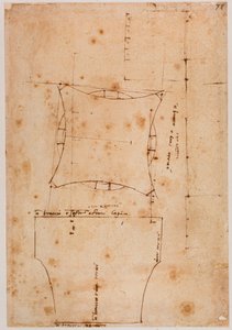 Kapitalplan och upphöjning, 1500-talet (ritning) av Michelangelo (after) Buonarroti