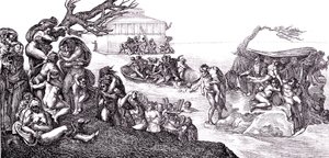 Översvämningen av Michelangelo (after) Buonarroti
